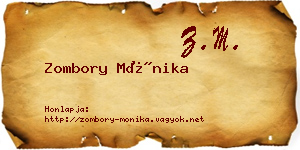 Zombory Mónika névjegykártya
